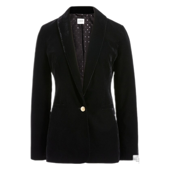 J. Crew Factory Jackets & Blazers - J Crew Factory Black Velvet One Button Blazer Size 2